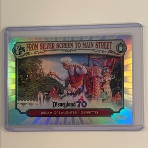 Topps Holographic Disneyland 70 Card – Dream of Laughter-  Geppetto